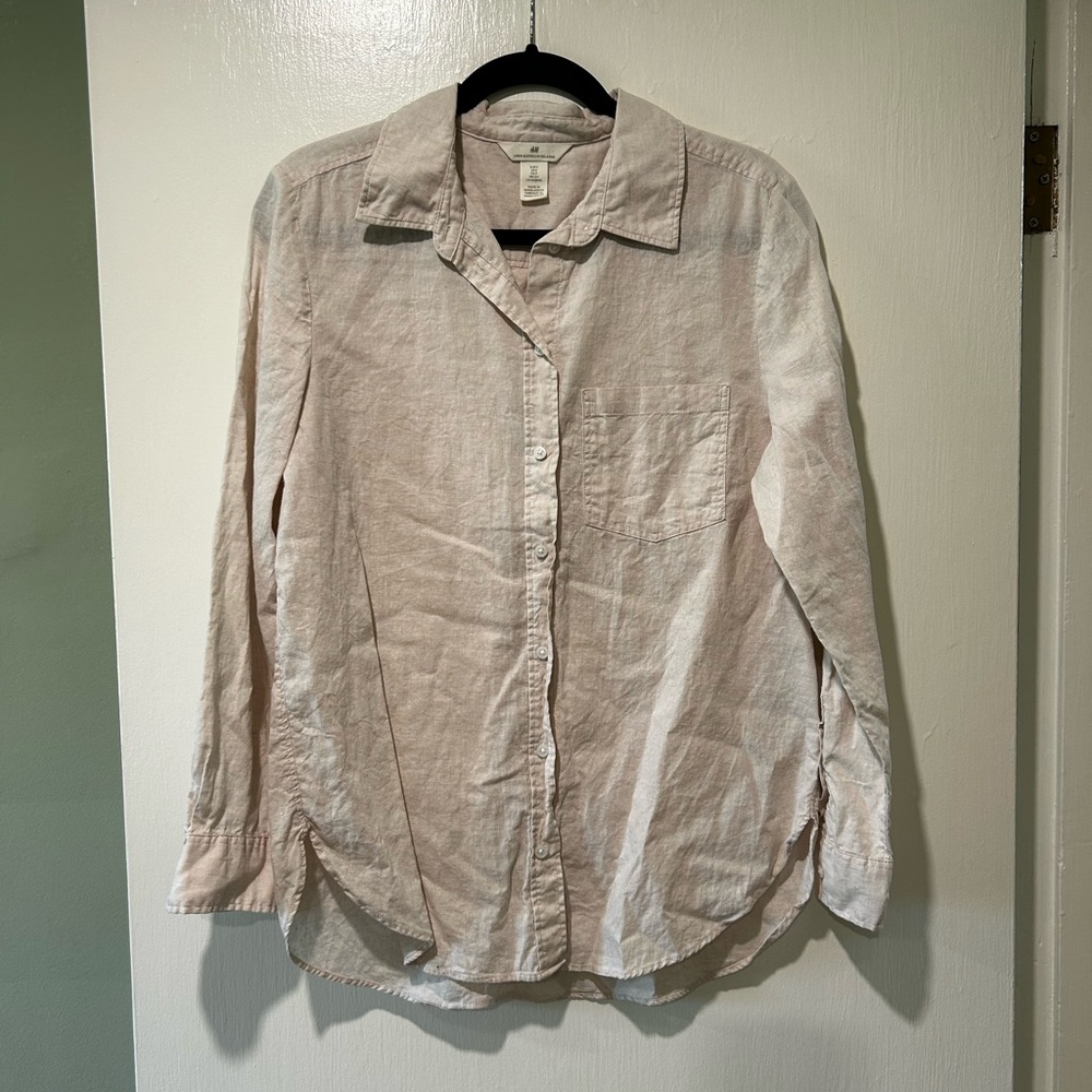 Linen Blend Button-Up Shirt